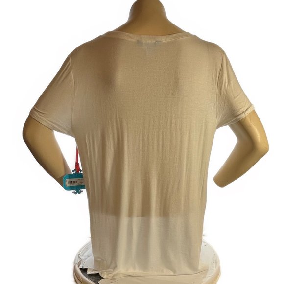 L'AMOUR WHITE SOFT EMBELISHED WITH RHINESTONES TEE NWT SIZE XL - Picture 2 of 4